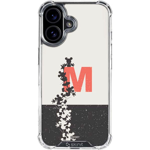 Disney Mickey Mouse Stacked Silhouette Split iPhone 16 Plus Clear Case